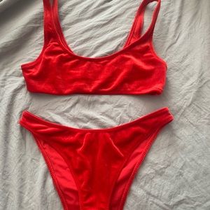 pacsun red velvet bikini